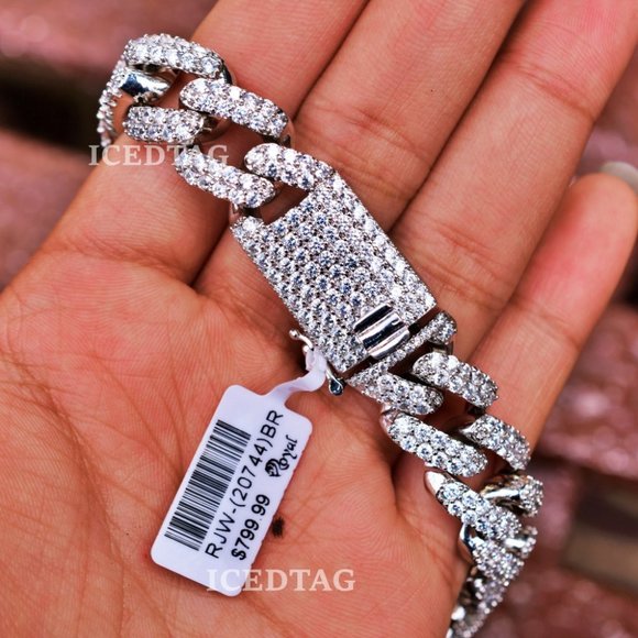 ICED OUT HEAVY WHITE GOLD PLATED MIAMI CUBAN CHAIN